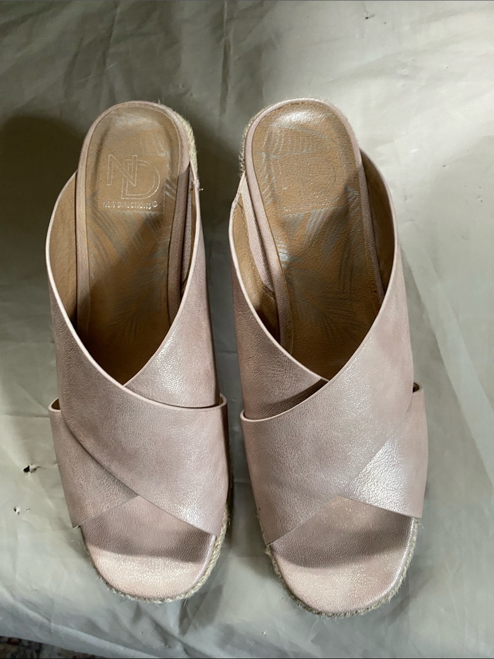 a new day Blush Pink Crisscross Espadrille Mules